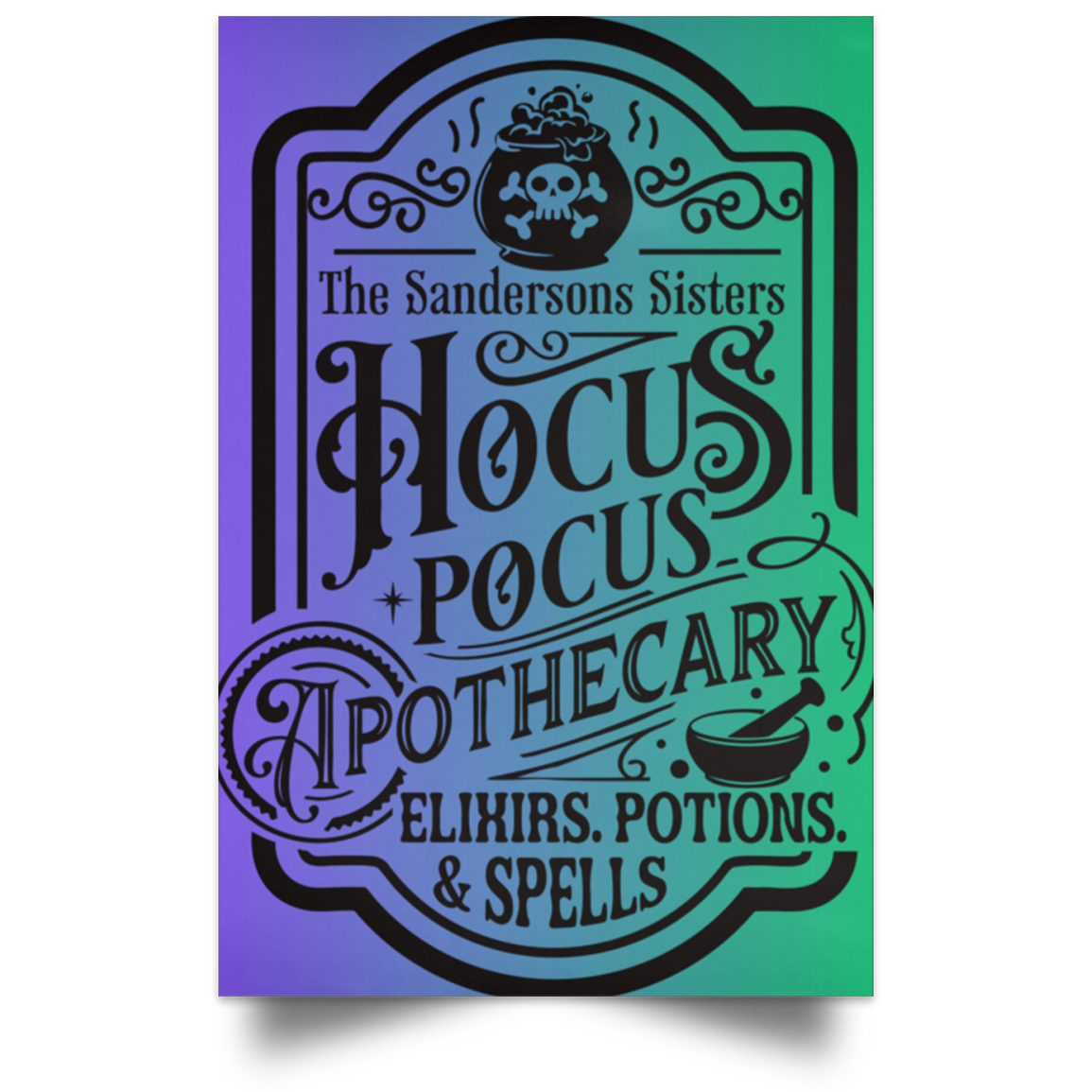 Halloween Hocus Pocus Apothecary Satin Portrait Poster