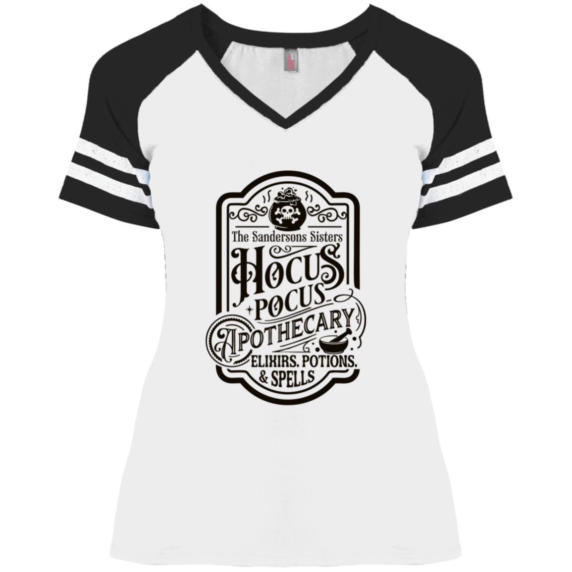 Halloween Hocus Pocus Apothecary Ladies' Game V-Neck T-Shirt