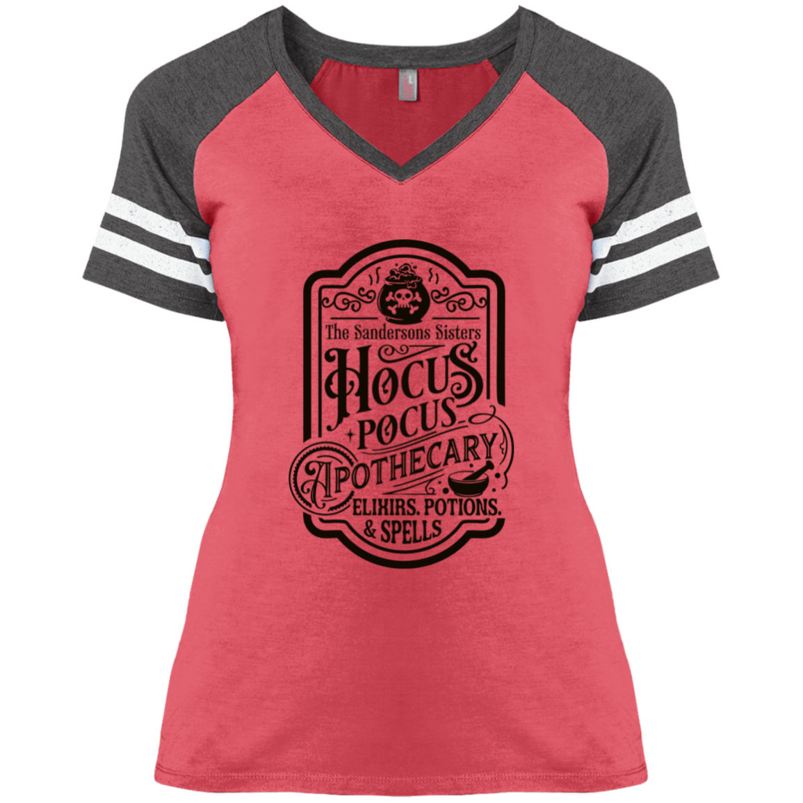 Halloween Hocus Pocus Apothecary Ladies' Game V-Neck T-Shirt