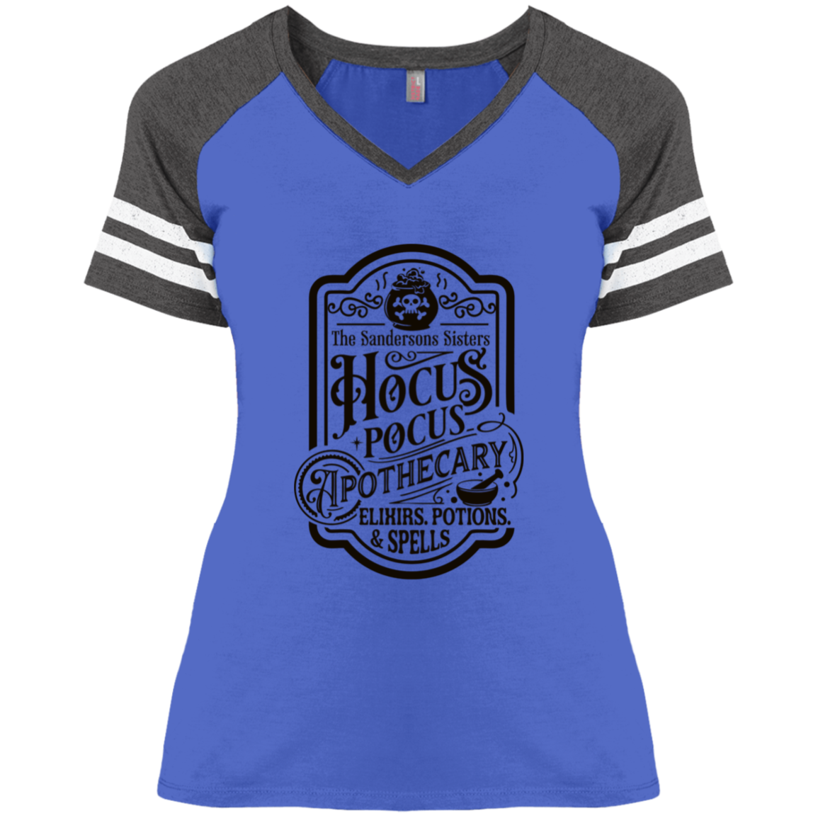 Halloween Hocus Pocus Apothecary Ladies' Game V-Neck T-Shirt